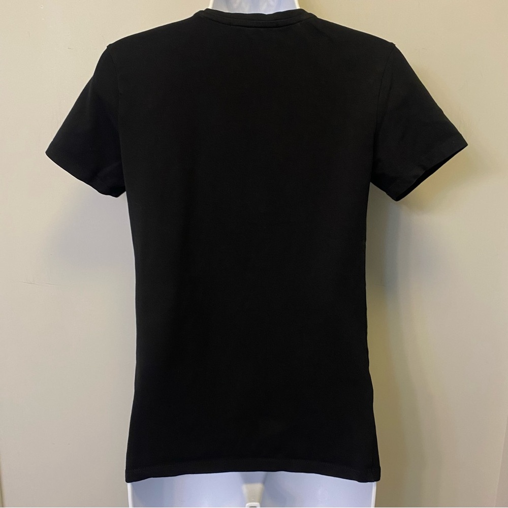 Authentic Roberto Cavalli Black Gold Foil RC Logo Tee L Hologram Tag FST678 - Picture 5 of 10